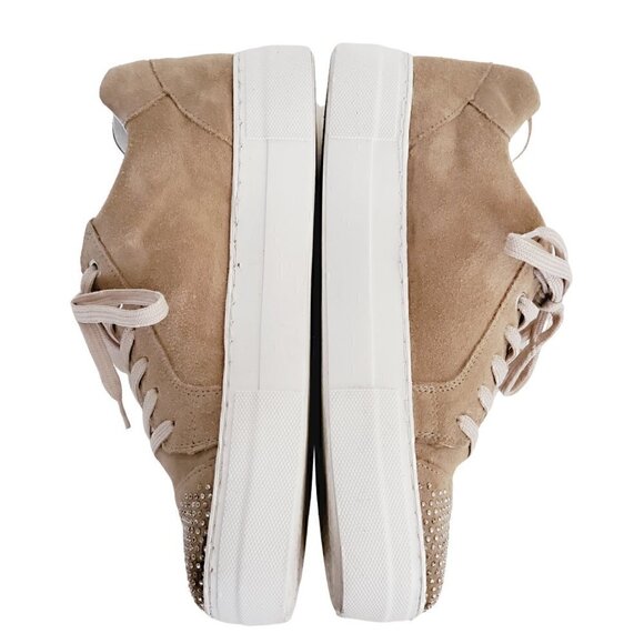MARK Jenkins Dream Beige Suede Tie-Up Sneakers Size 8 - Picture 3 of 5